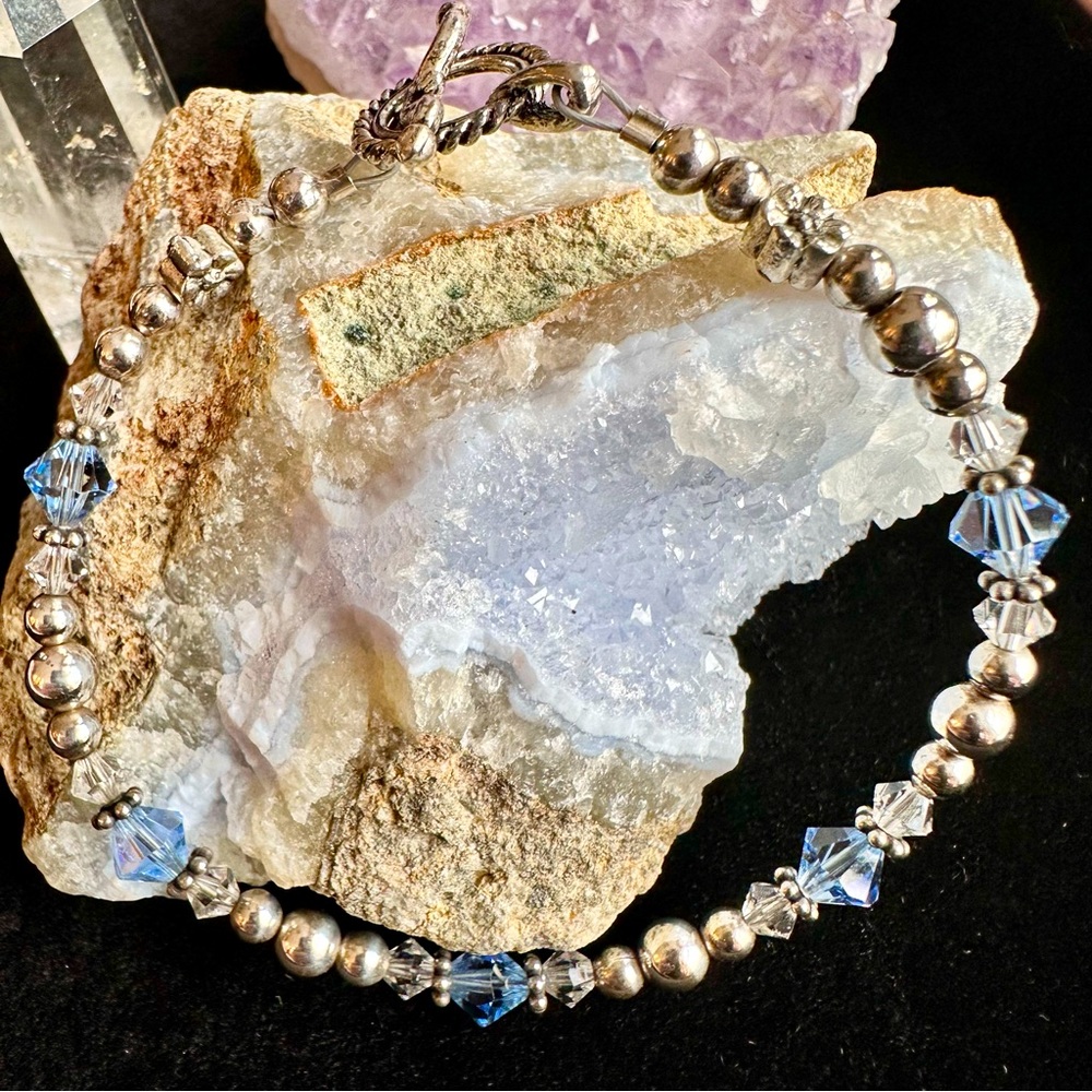 Sparkling Crystal and Silver Bracelet